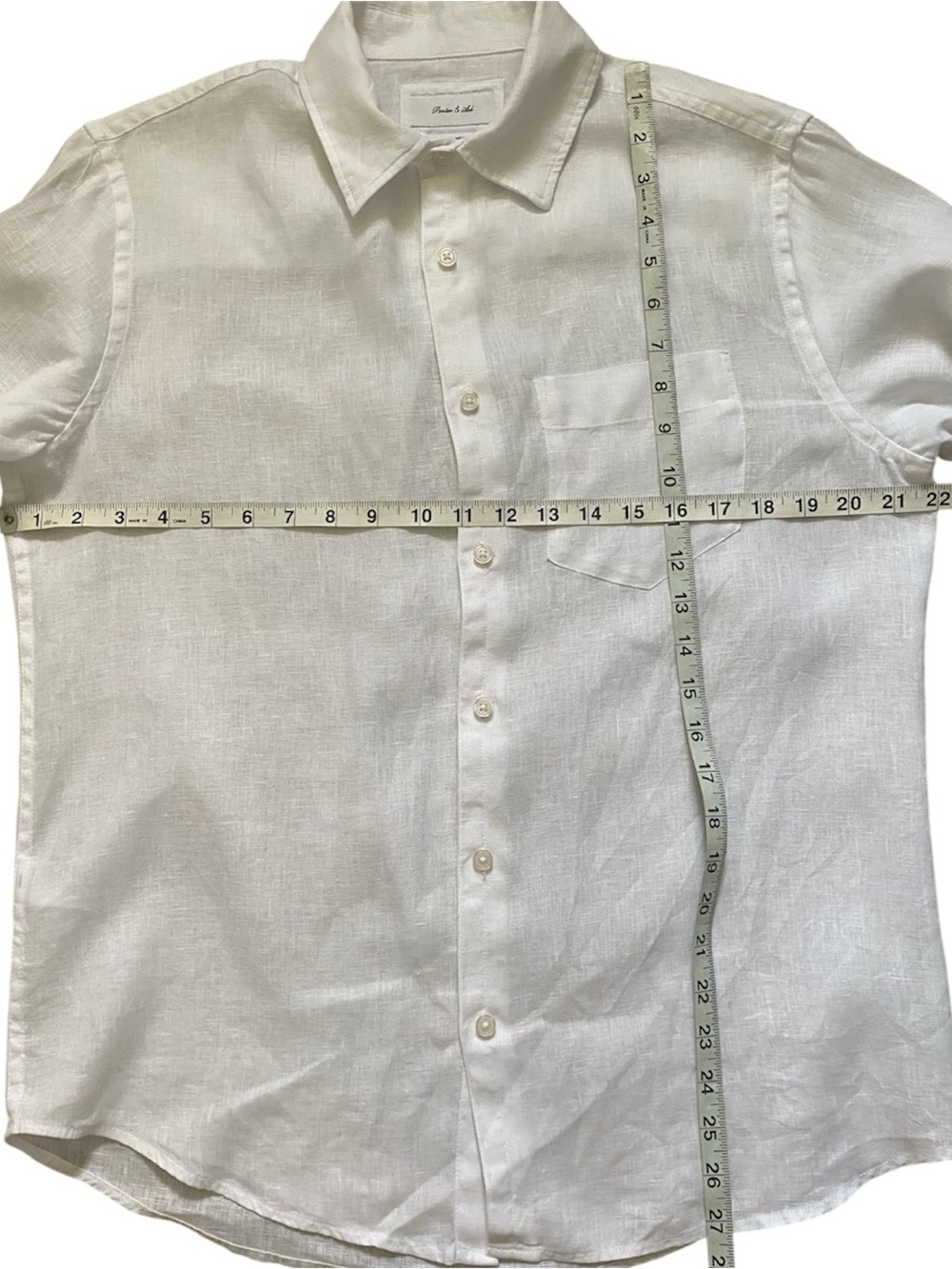 Men's White Long-Sleeve Linen Dress Shirt - Picture 4 of 5